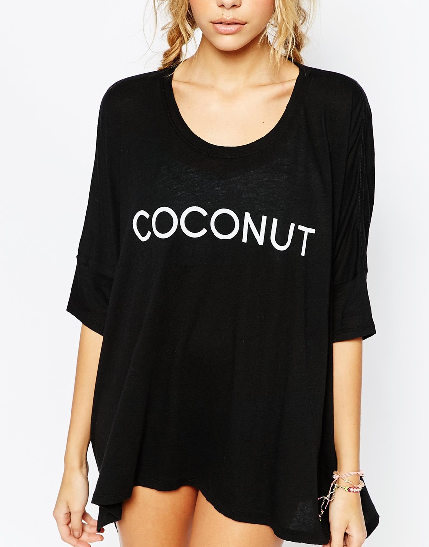 F4546-1 Black Coconut Beach Top